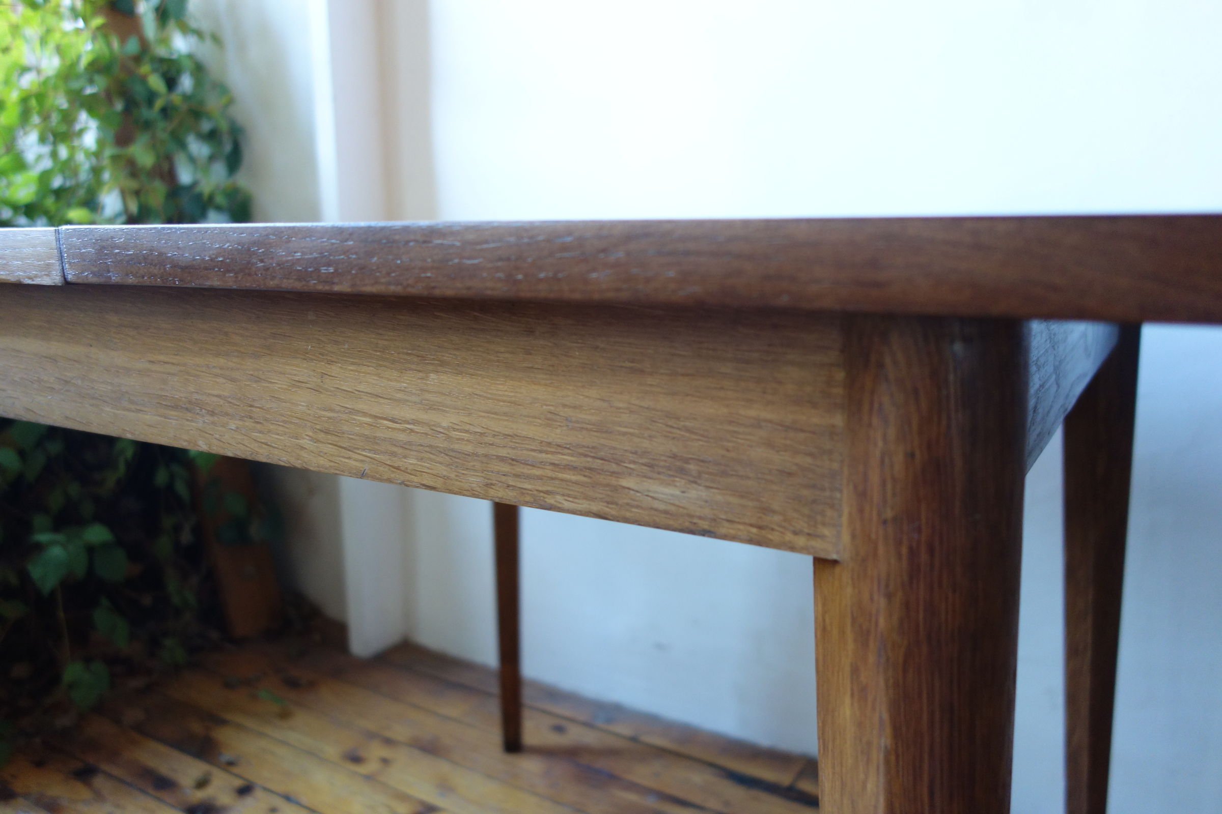 Wooden game table 1950 1960, fold-out tray (80x80x75)