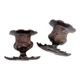 Set of 2 Medici style candle holders