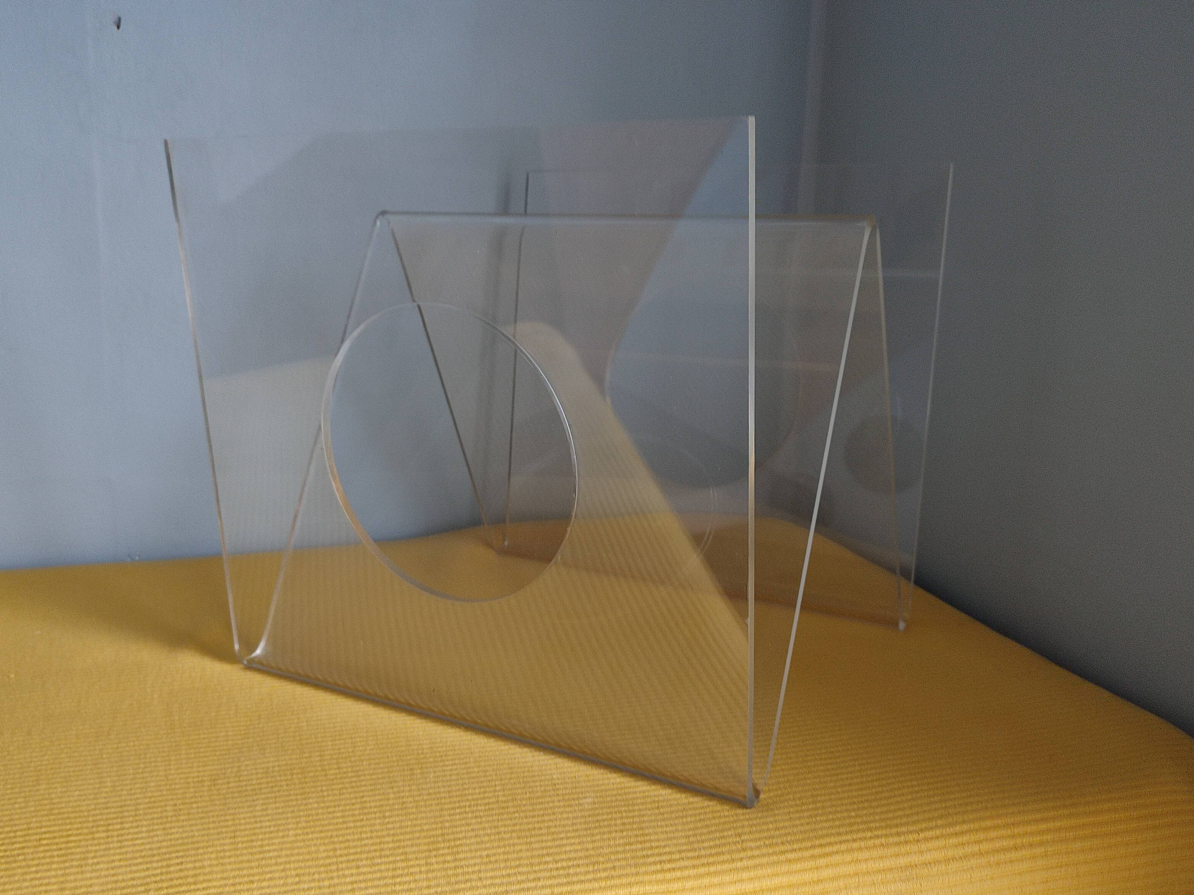 Vintage plexiglass magazine door roche bobois