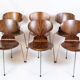 Lot de 6 chaises Ant modèle 3101 fabriquées en palissandre par Arne Jacobsen pour Fritz Hansen des années 1950