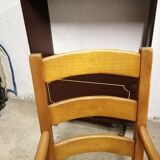 Country armchair in solid oak