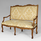 Louis XV style bench in carved oak