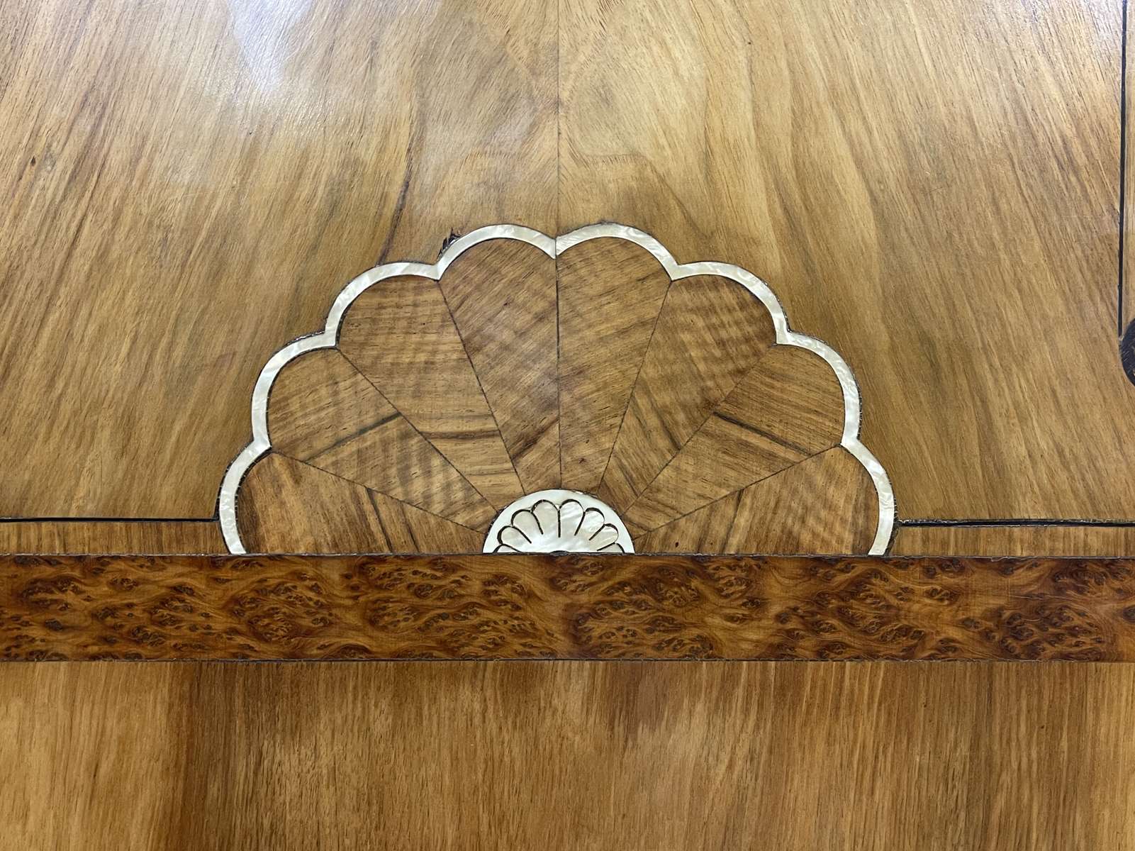 Art Deco walnut wardrobe and marquetry
