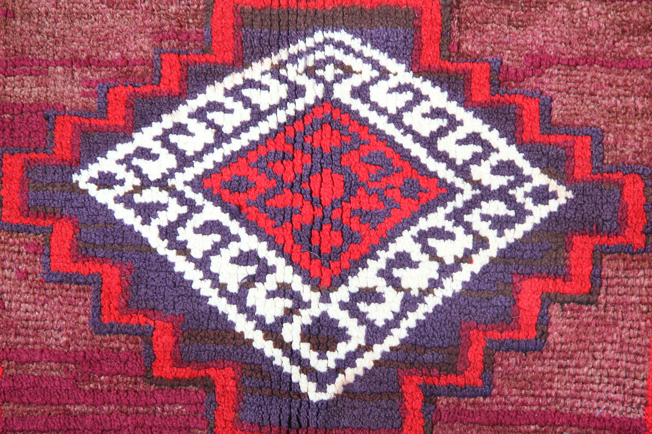 Persian lori rug handwoven red wool area 56x60cm