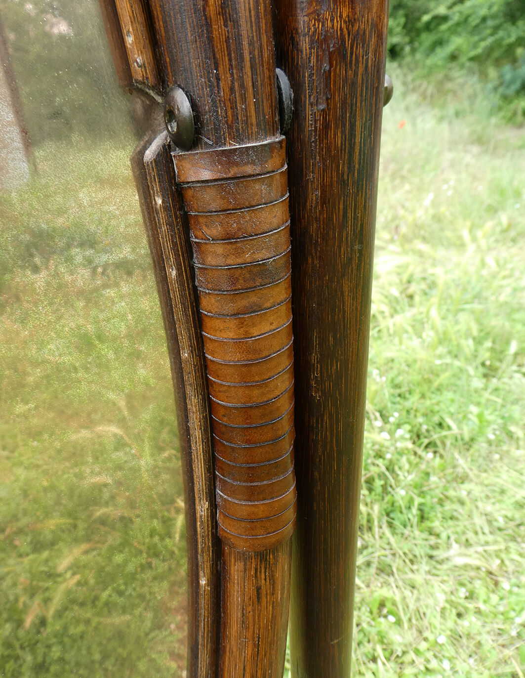 Vintage rattan psychedelic mirror 175x56cm