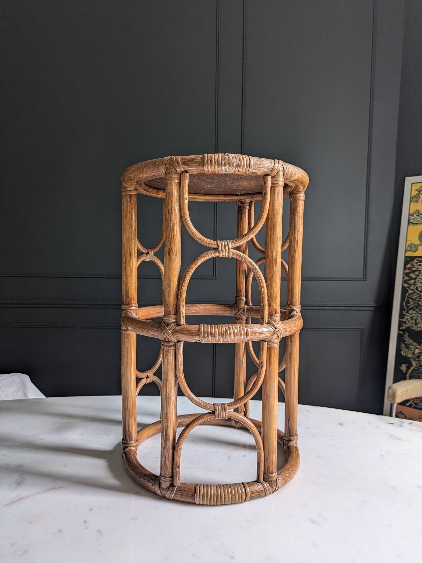 Plant stand, vintage side table, 1970s bamboo.