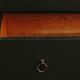Black chest of drawers with 2 drawers, raw wood top and tapered legs