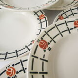 Set of 6 old St Amandinoise St Amand vintage soup plates