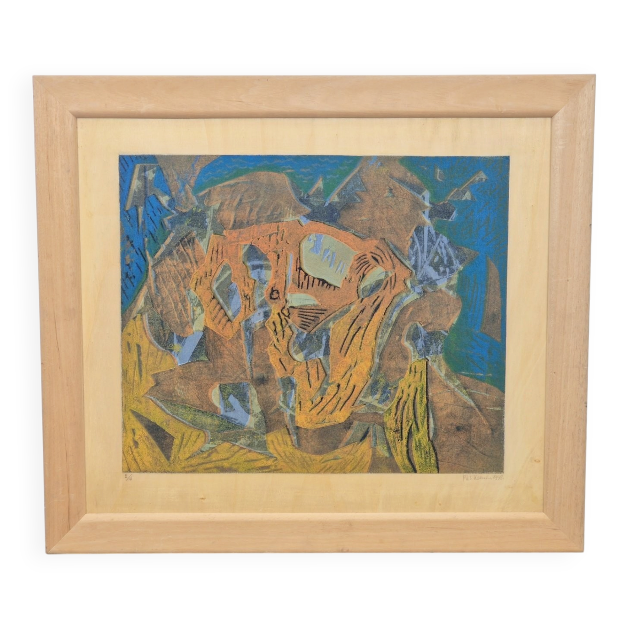 Piet Koenen, Modern Surrealist Composition, Silkscreen & Mixed Media, 1990s