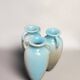 Art Nouveau, small triple amphora vase, glazed earthenware, Massier, circa 1900