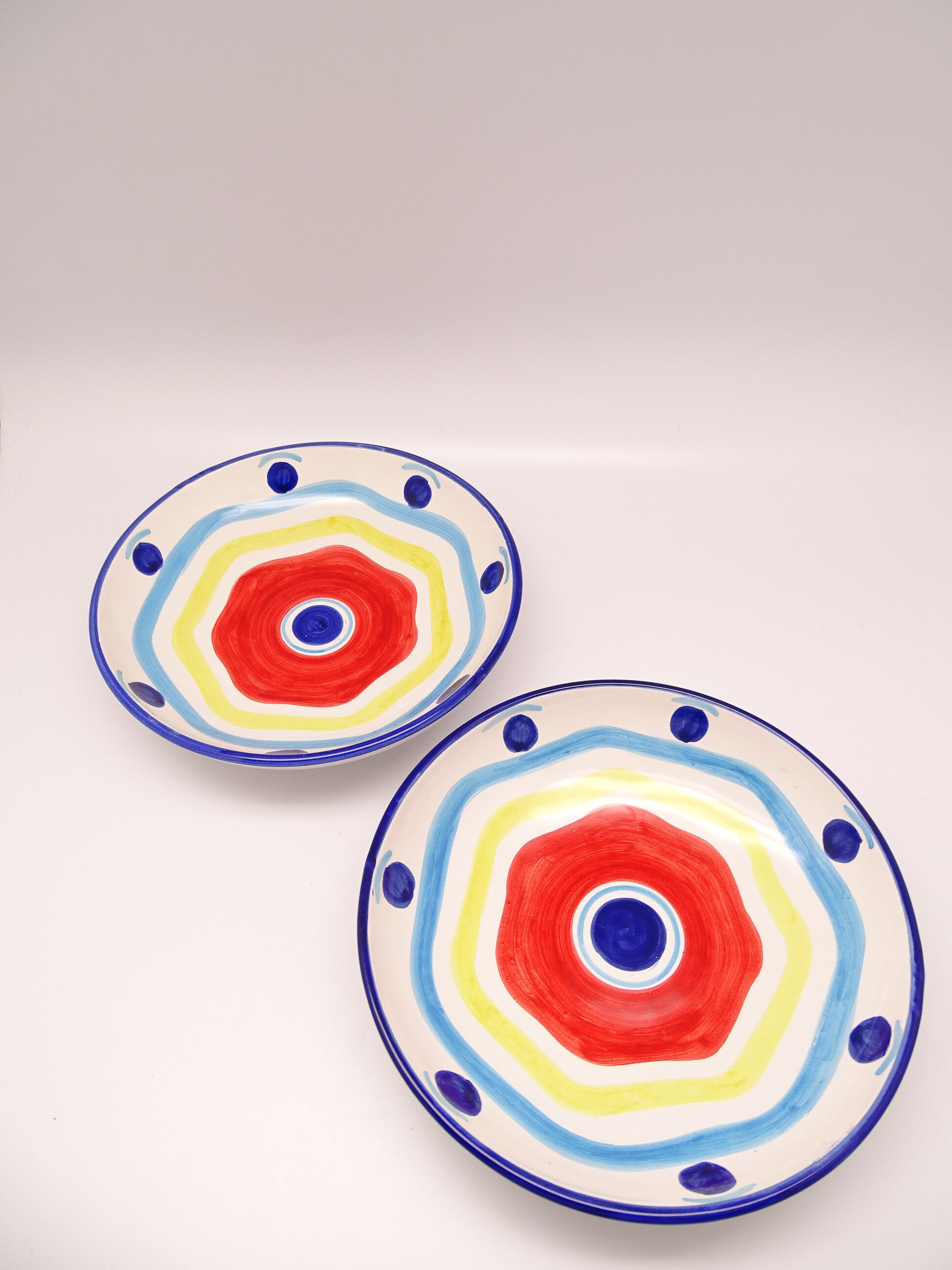 Multicolored hollow plate in Italian ceramic