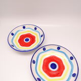 Multicolored hollow plate in Italian ceramic