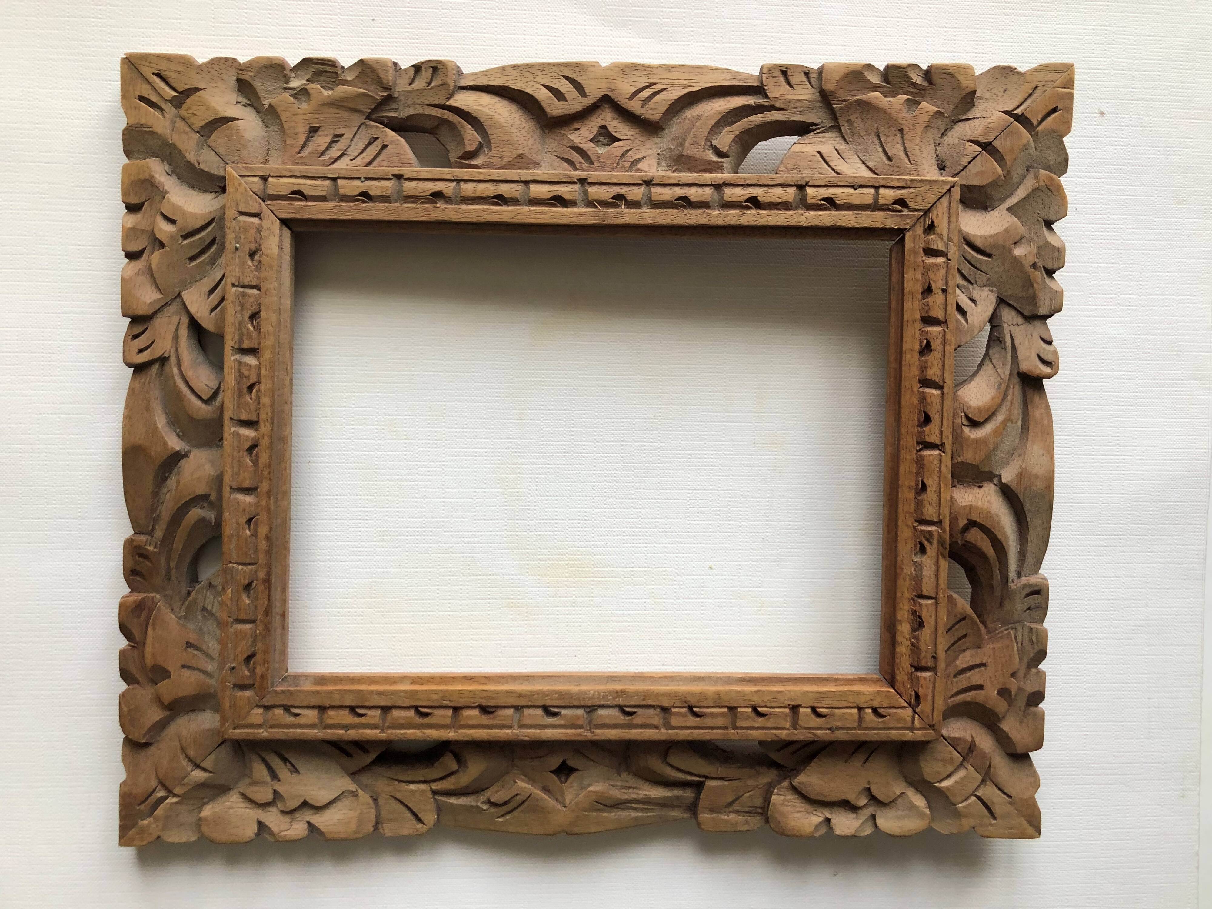 Carved wooden frame