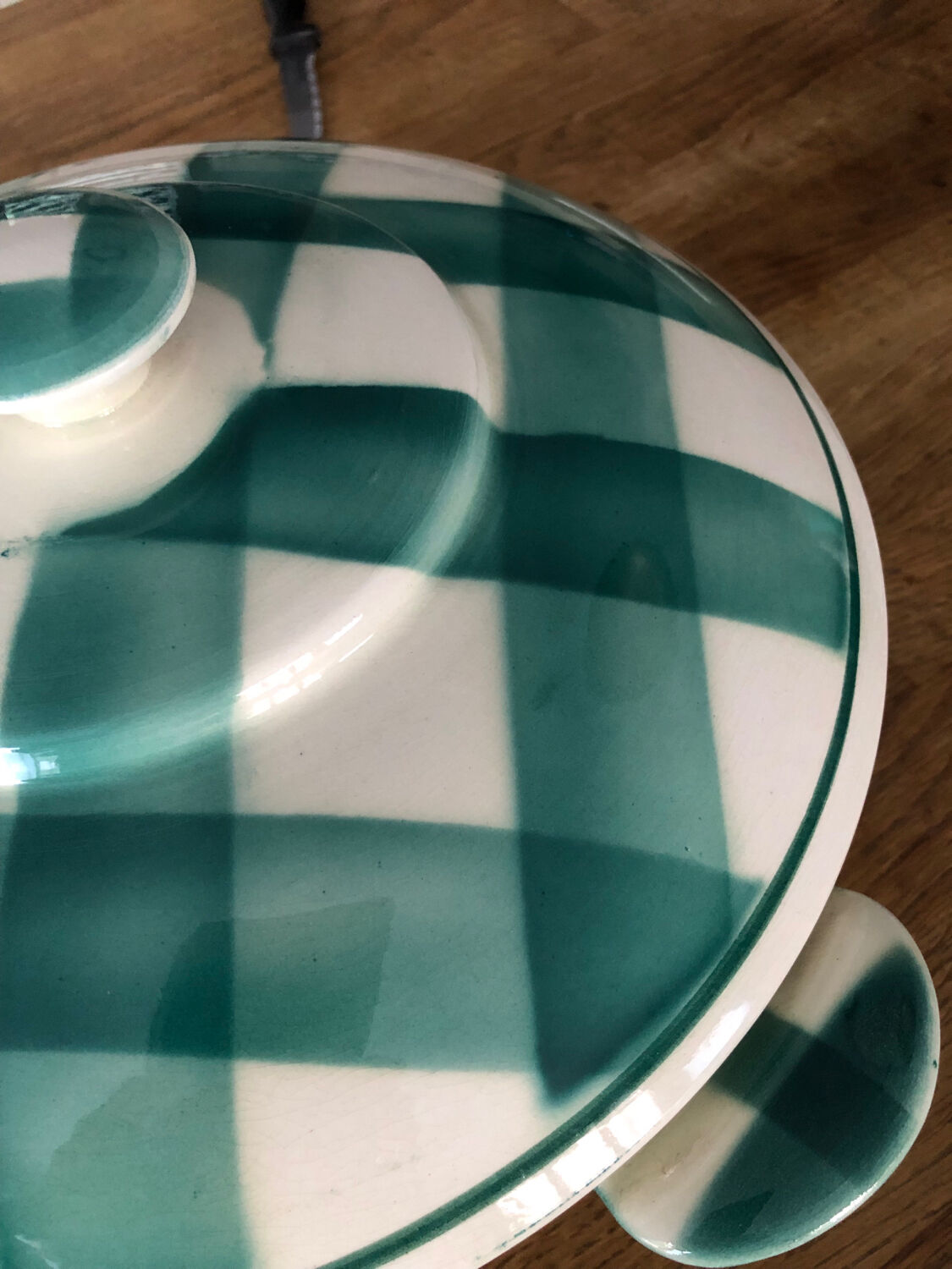 Givors earthenware tureen green tiles