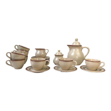 Mid-century speckled stoneware coffee set from the 20th century