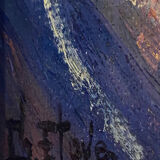 HST painting "Countryside landscape with village" signed G. Etave