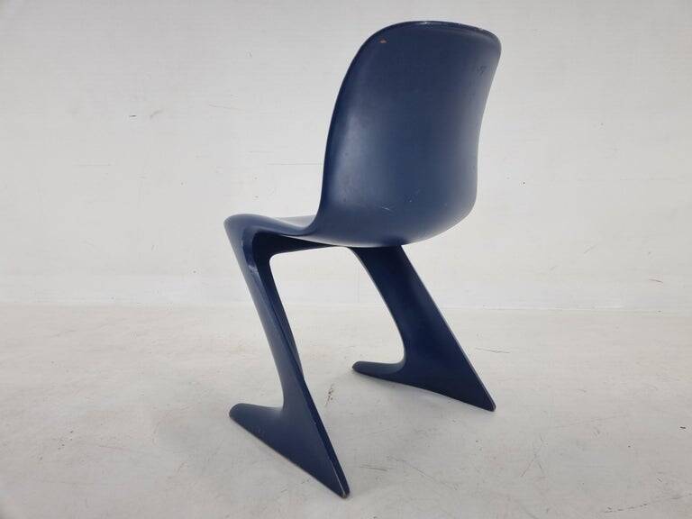 Midcentury Blue Kangaroo Chair Designed by Ernst Moeckl, Germany, 1960s