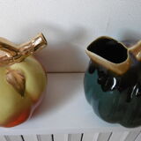 Ceramic pitchers from the 60s apple shape