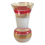 Large blown and enameled glass vase from the 1960s