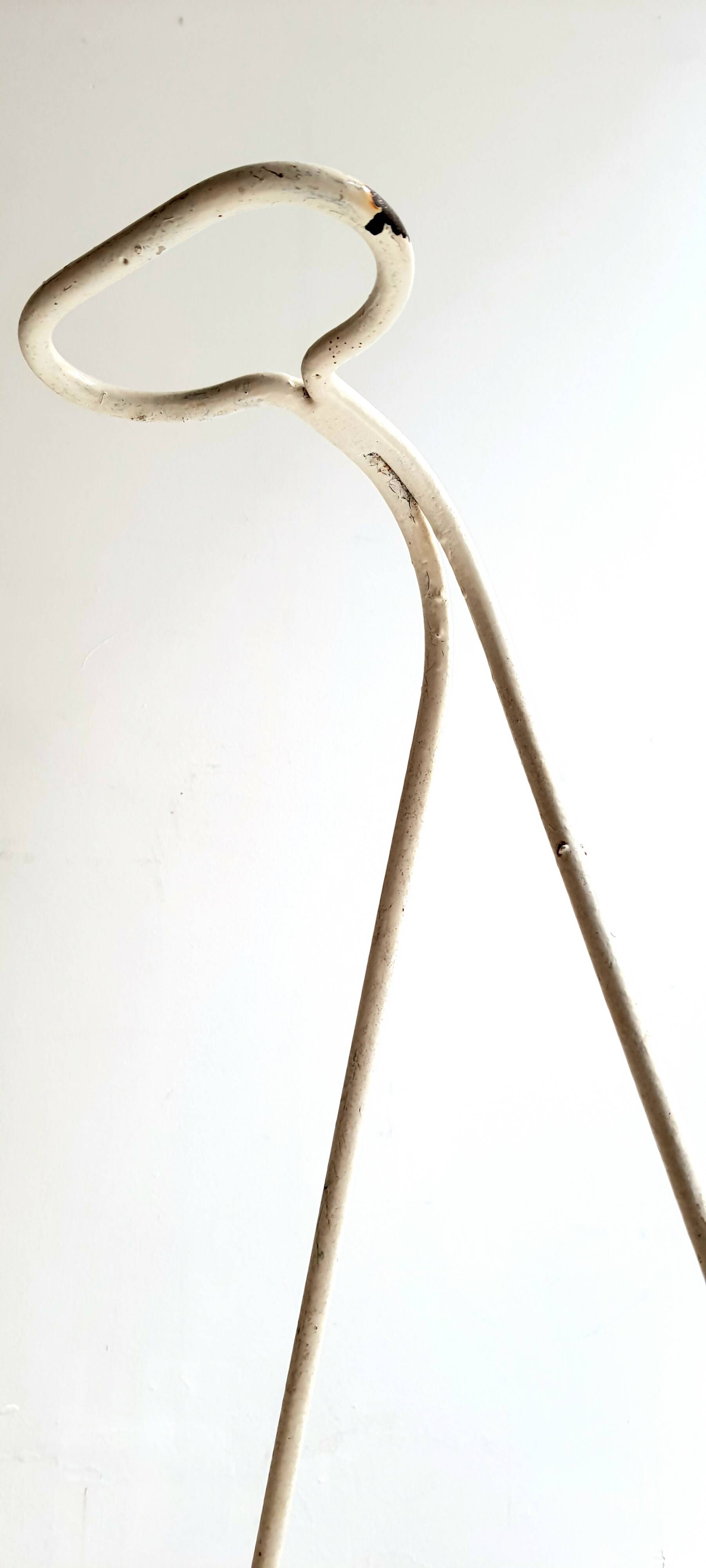 Serving / Rolling bar in white lacquered perforated metal in the style of Matégot Vintage from the 1950s