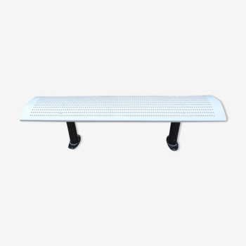 Perforated metal bench