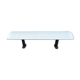 Perforated metal bench