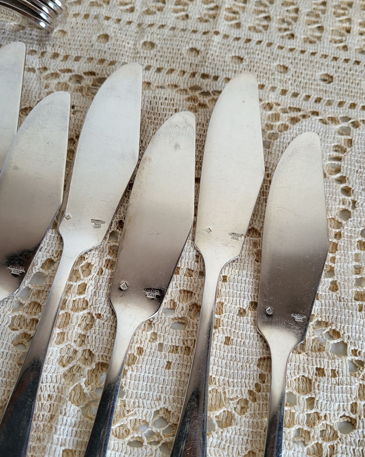 12 silver-plated fish cutlery sets by Argental