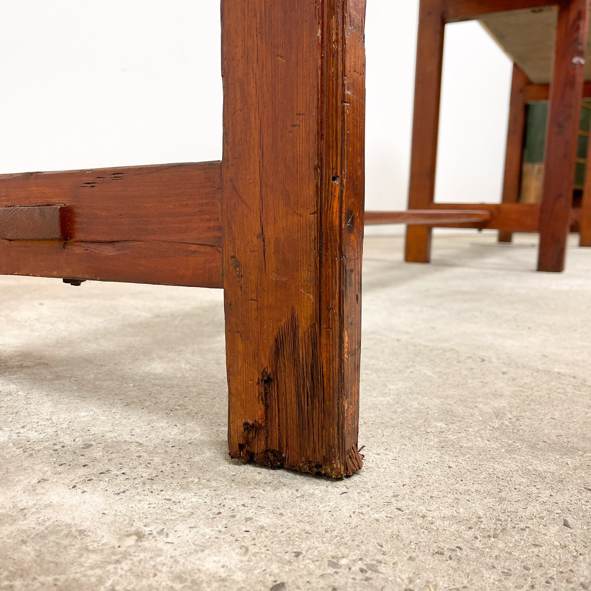 Large industrial wooden console table