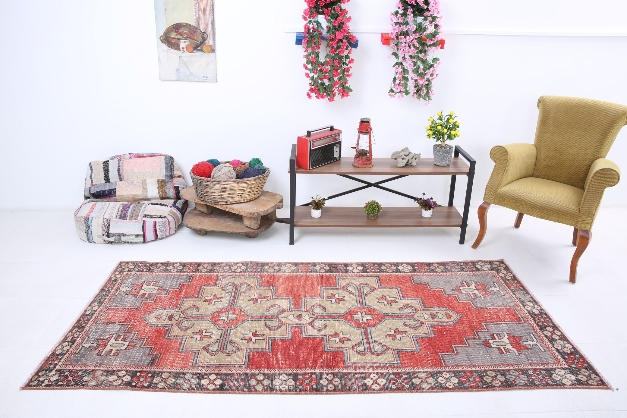 3x8 oriental madallion turkish runner rug,107x247cm