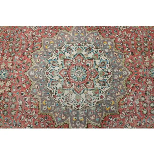 1970s Vintage Persian Handmade Wool Red Oversized Area Rug 286x378