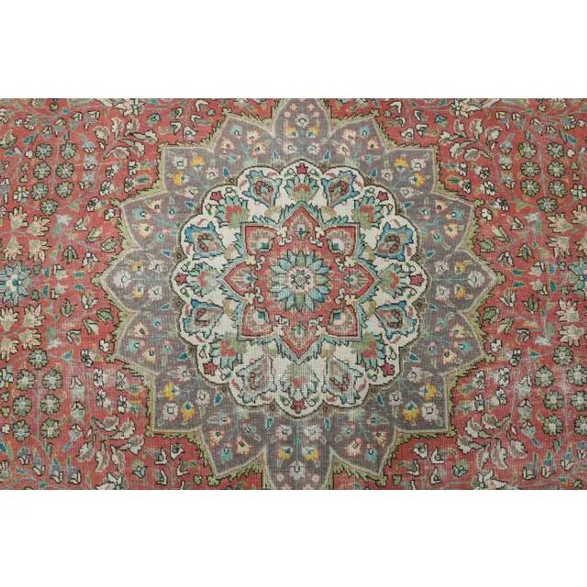 1970s Vintage Persian Handmade Wool Red Oversized Area Rug 286x378