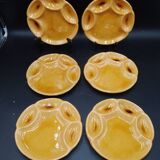 Set of 6 Vallauris AM terracotta plates signed Foucard-Jourdan