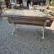 Garden bench with cast iron legs and oak slats