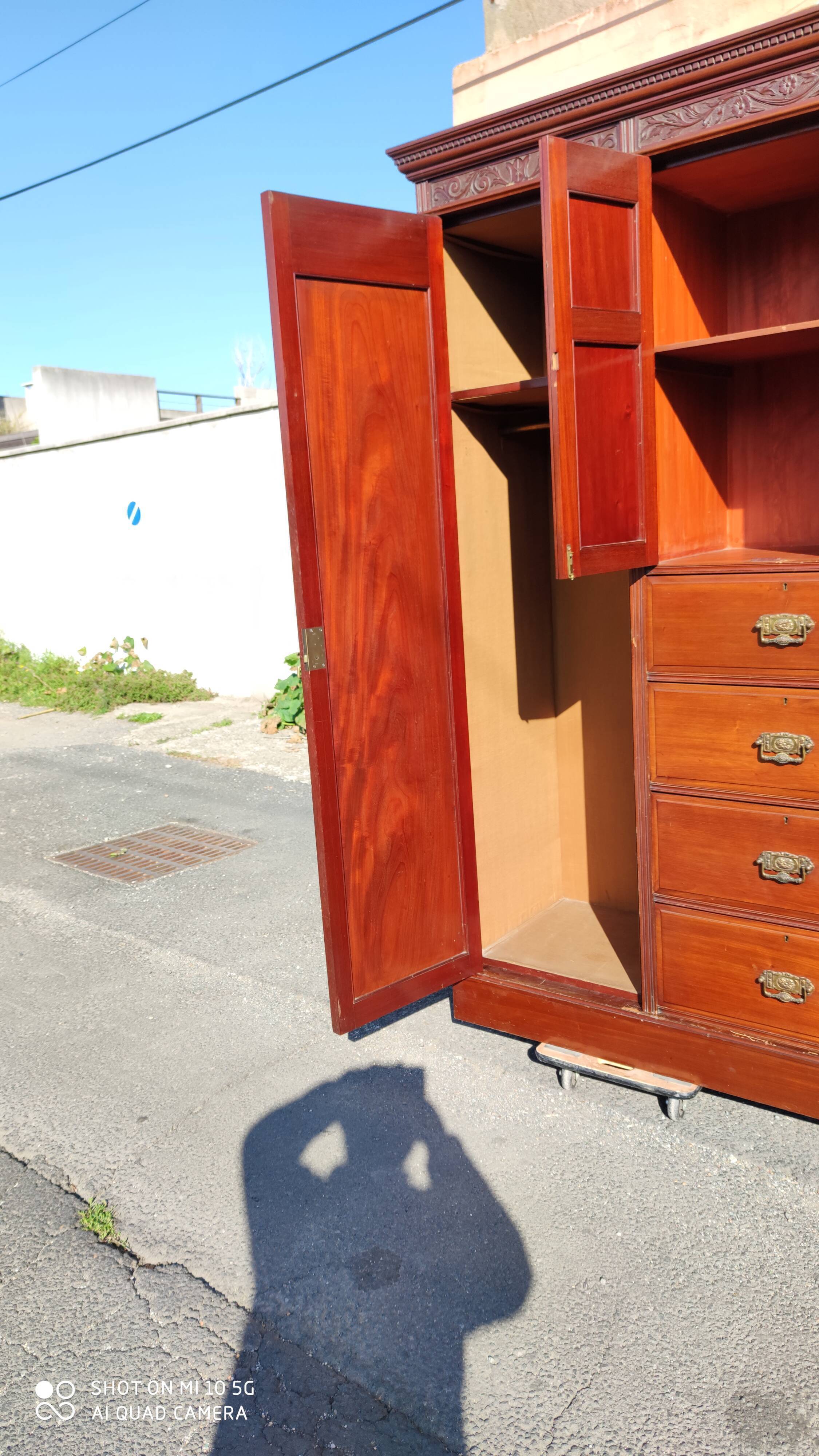 English mahogany wardrobe circa 1920