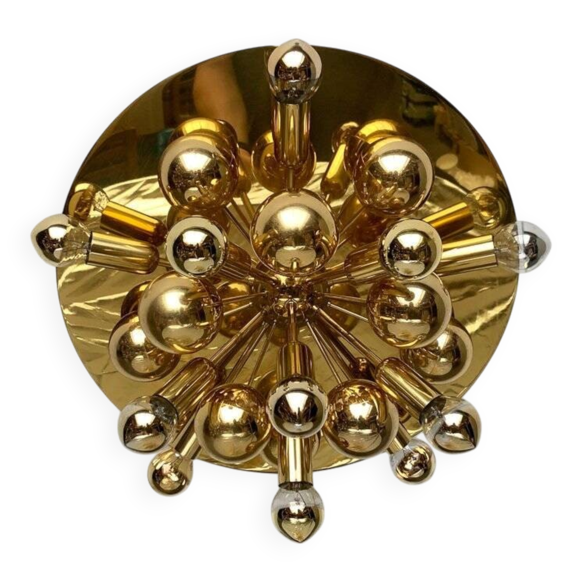 Atomic Brass Ceiling Light in Modern German Mid-Century by Dorothee Becker for Cosack, 1970s