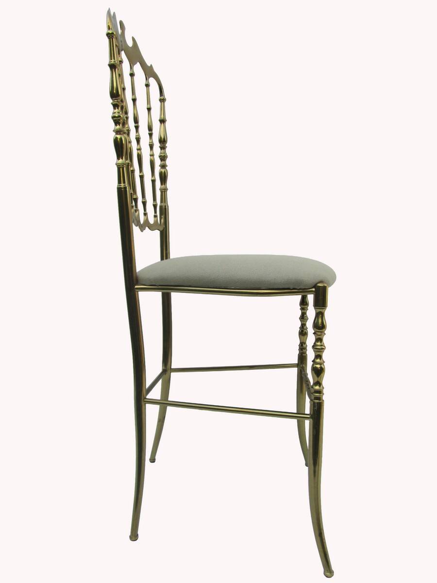 Italian Side Chair in Golden Brass by Giuseppe Gaetano Descalzi for Chiavar
