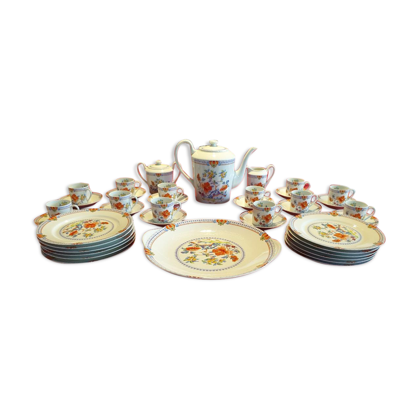 dessert service of limoges, porcelain of the Unicorn, limited edition 2500 copies
