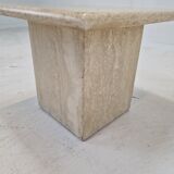 Table basse italienne en travertin, années 1980