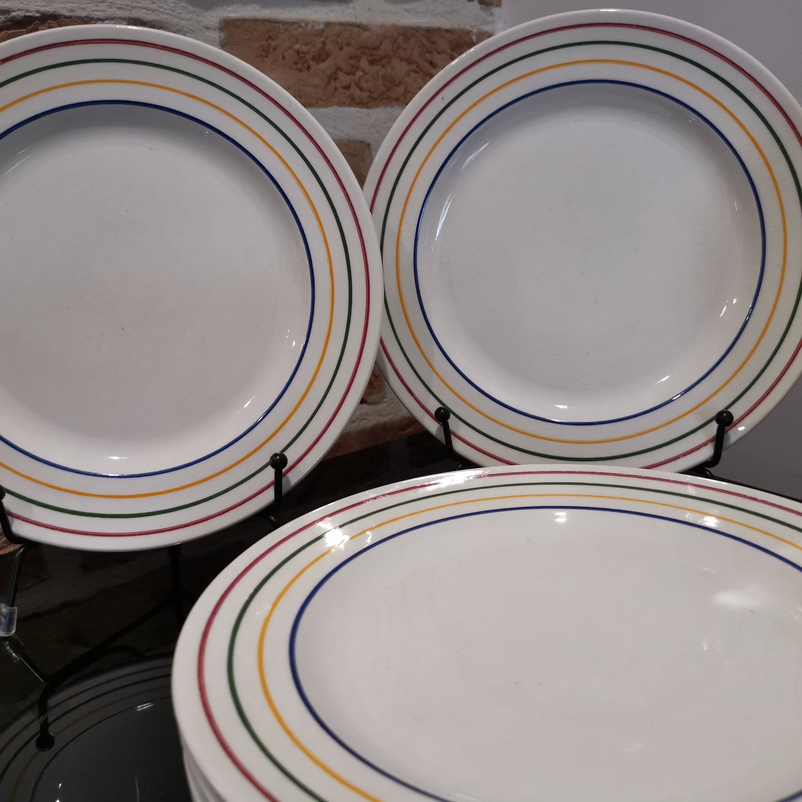 Série de 8 assiettes  à dessert Primula faïencerie italienne San Marciano Ceramiche