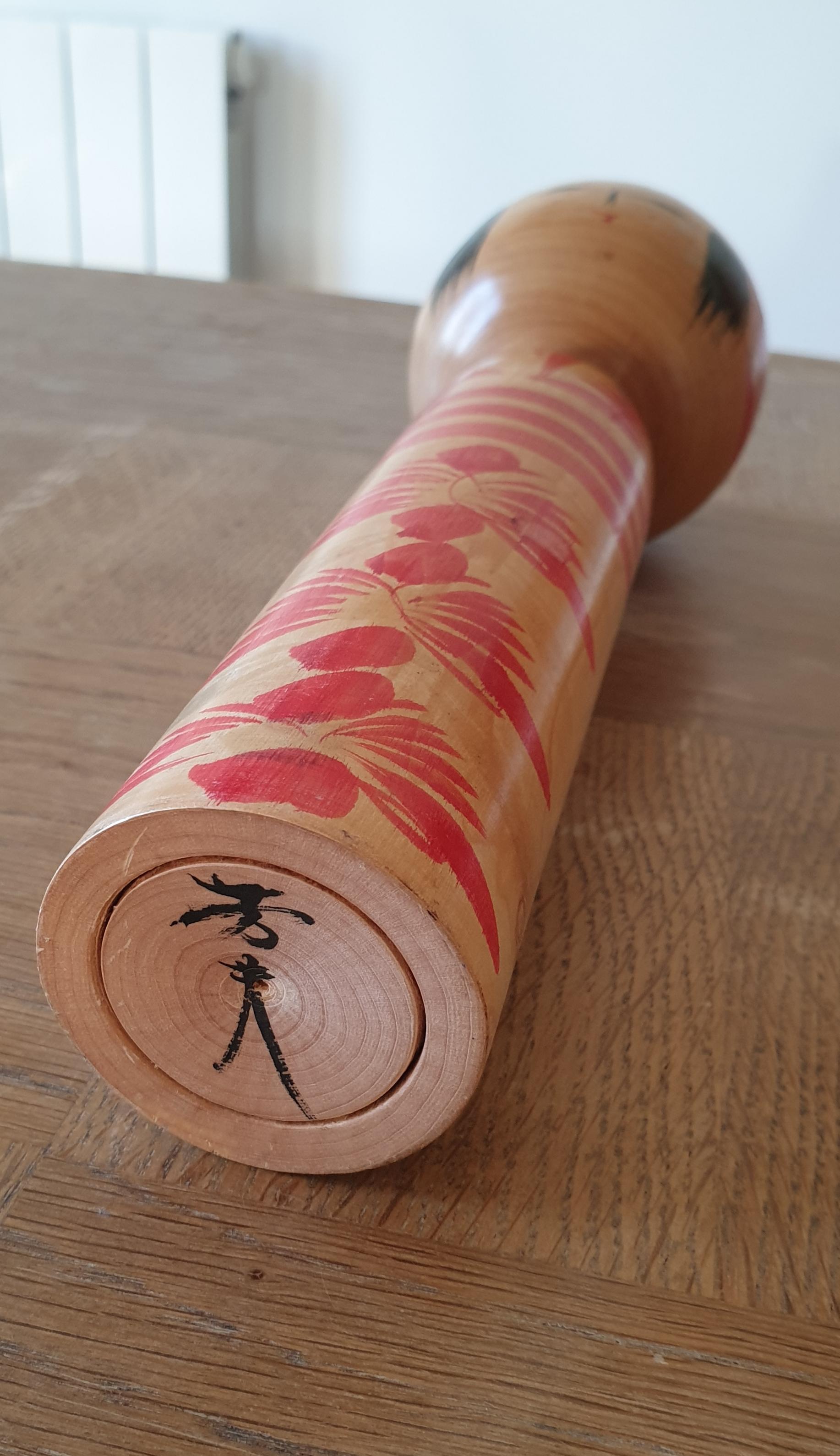 Japanese hand-painted Kokeshi doll from the 1960s