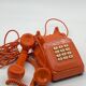 Vintage button telephone, Socotel S63, orange 🧡, 1984,