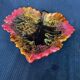 Ceramic leaf-shaped dish by vintage old Vallauris