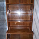 Danish teak library, display cabinet, shelves 1970