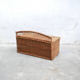 Vintage rattan bench trunk