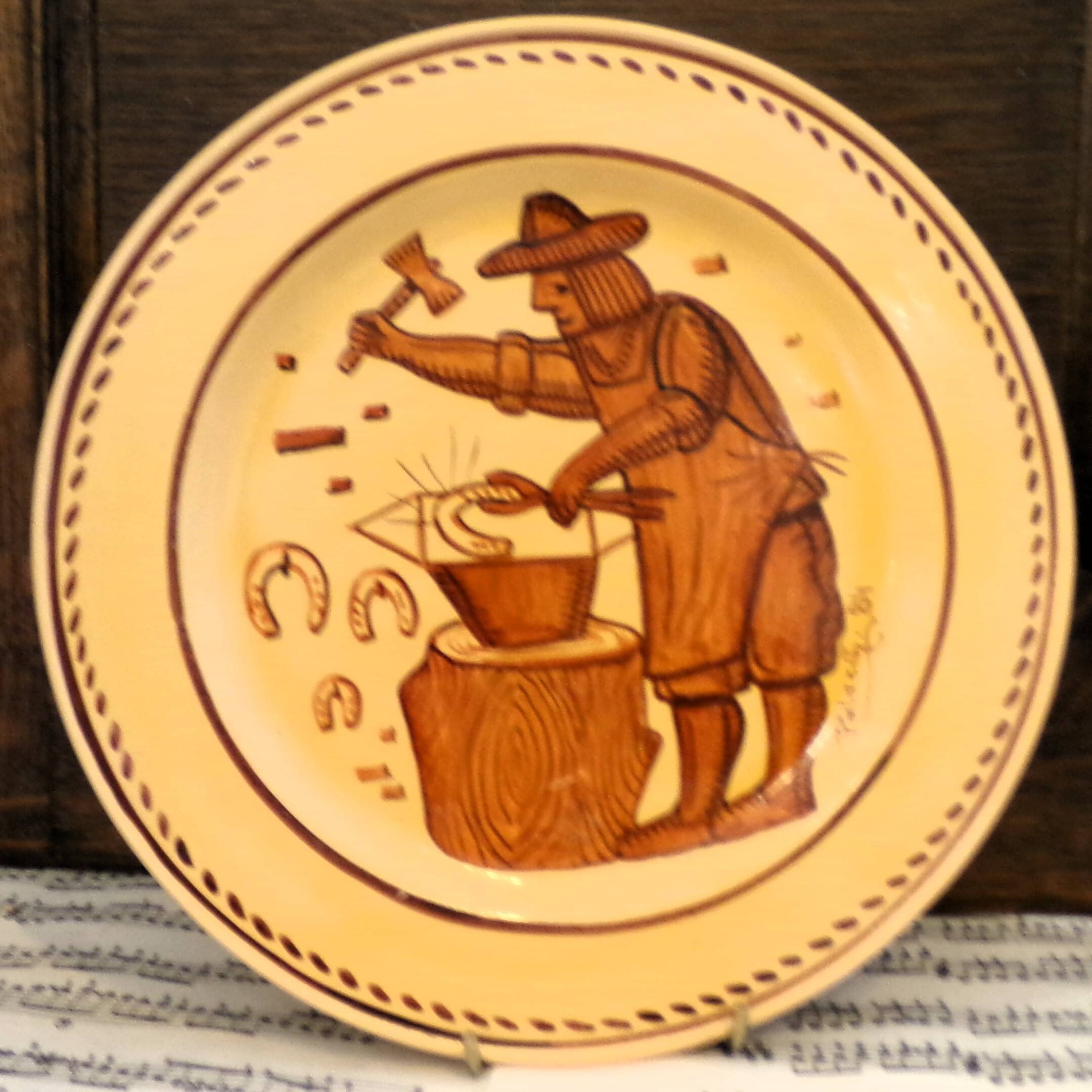 6 vintage hand-painted plates signed Luis Palacin