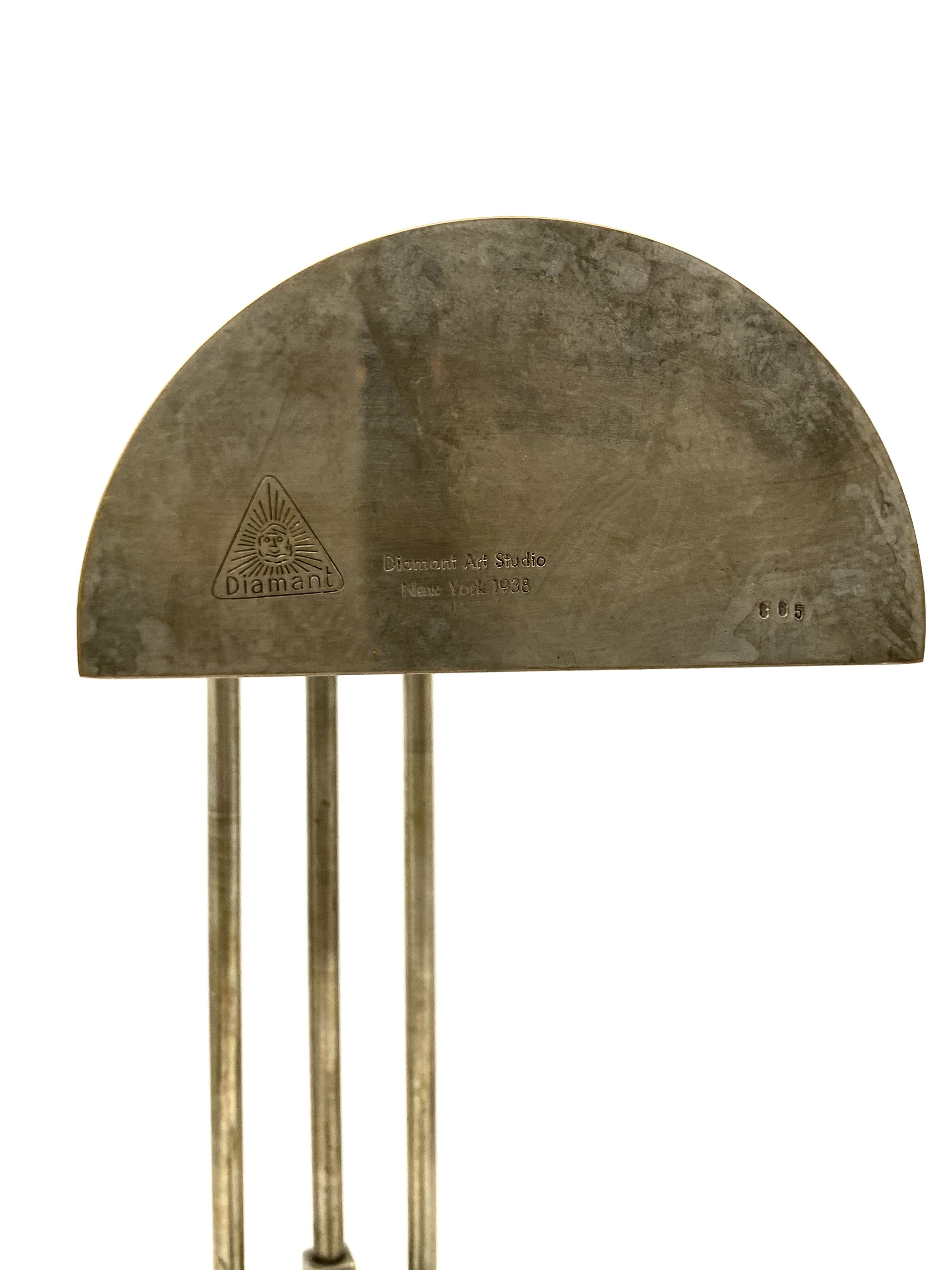 Diamant Art Studio Pair of Bauhaus cubist shaped Lamps. Marked 'New York 1938' & Numbered