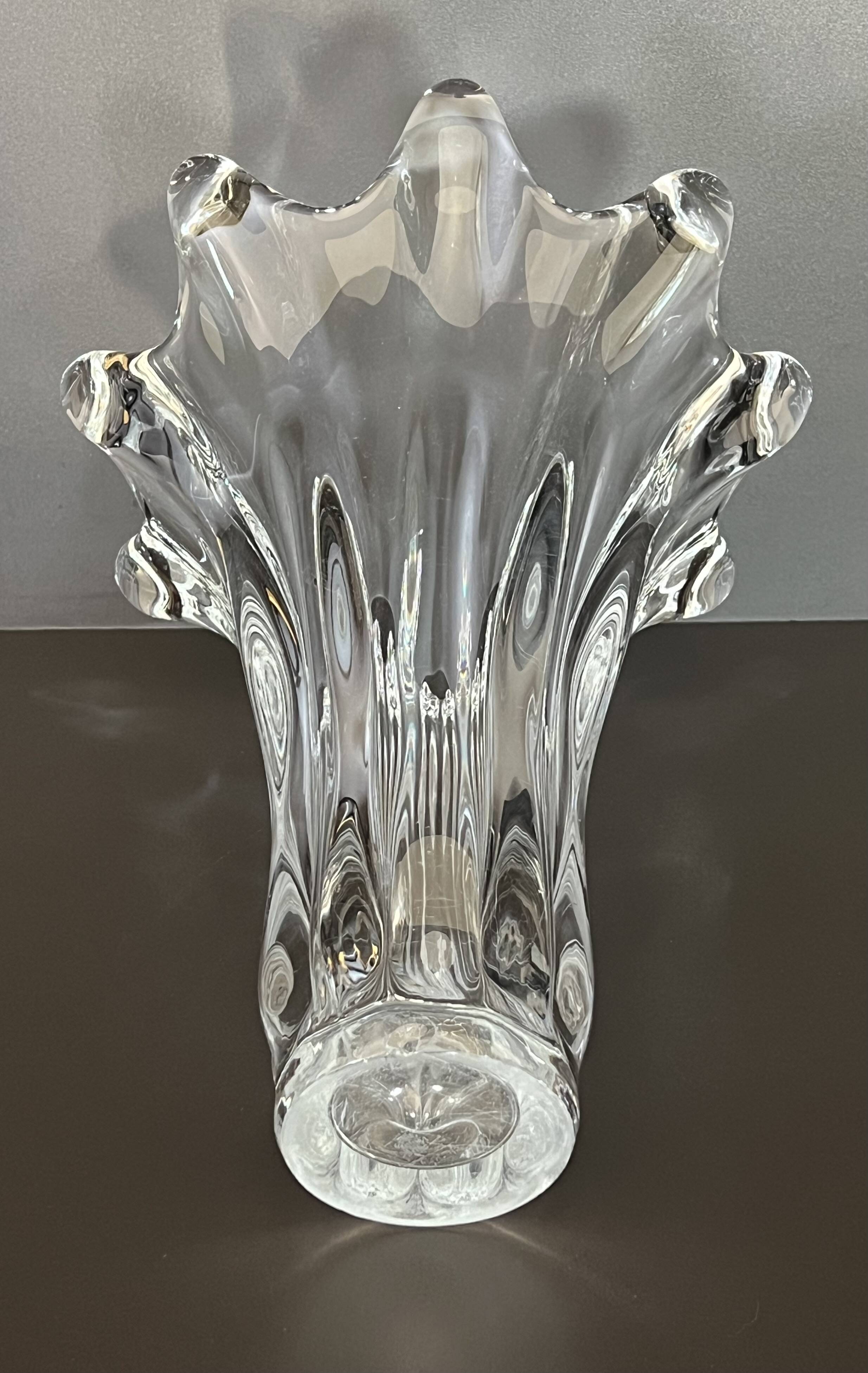 Crystal vase called "Giraffe Head" by Art Vannes France, 1950s.