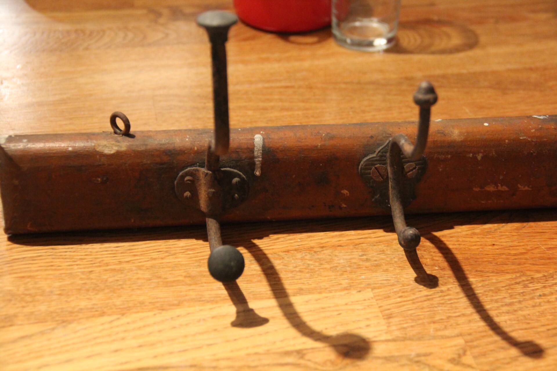 Antique workshop coat rack