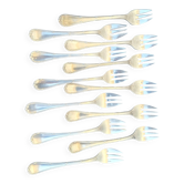 12 Fourchettes à Dessert Christofle Mle Rubans Croisés Métal Argenté