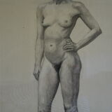 Charcoal drawing academician circa 1900